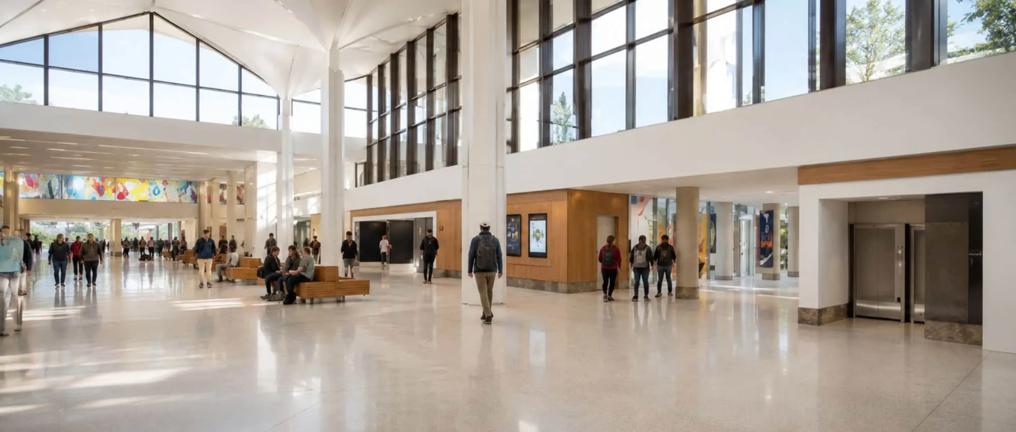 Rendering of the concourse with shops and seating