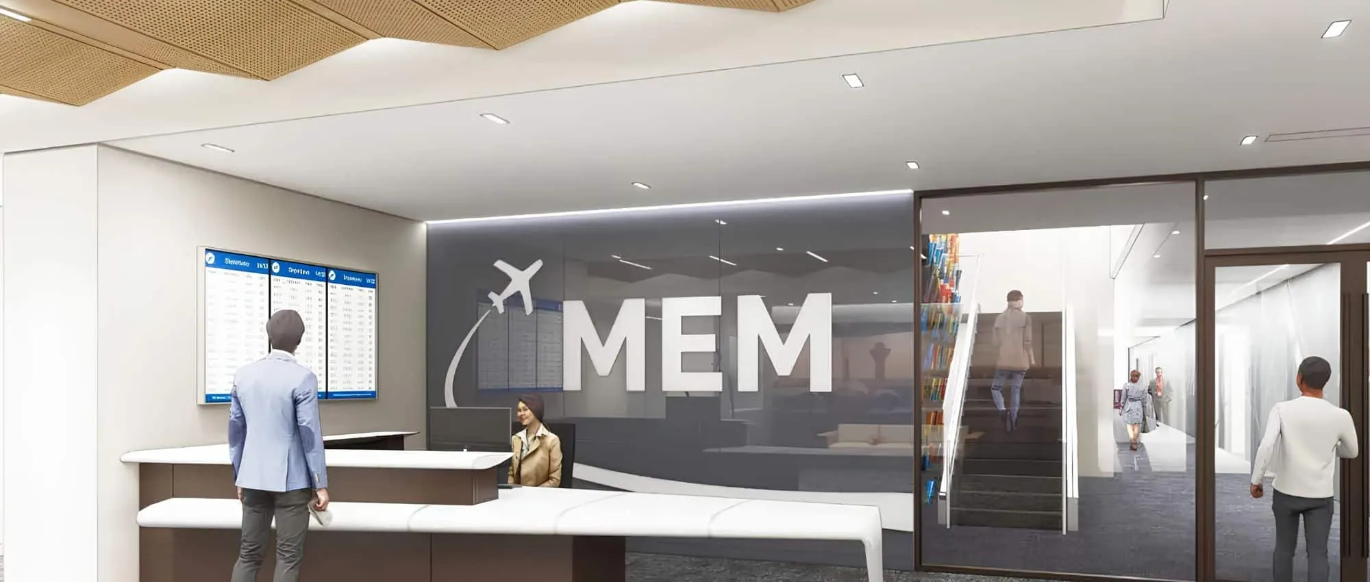 Rendering of the MEM welcome desk