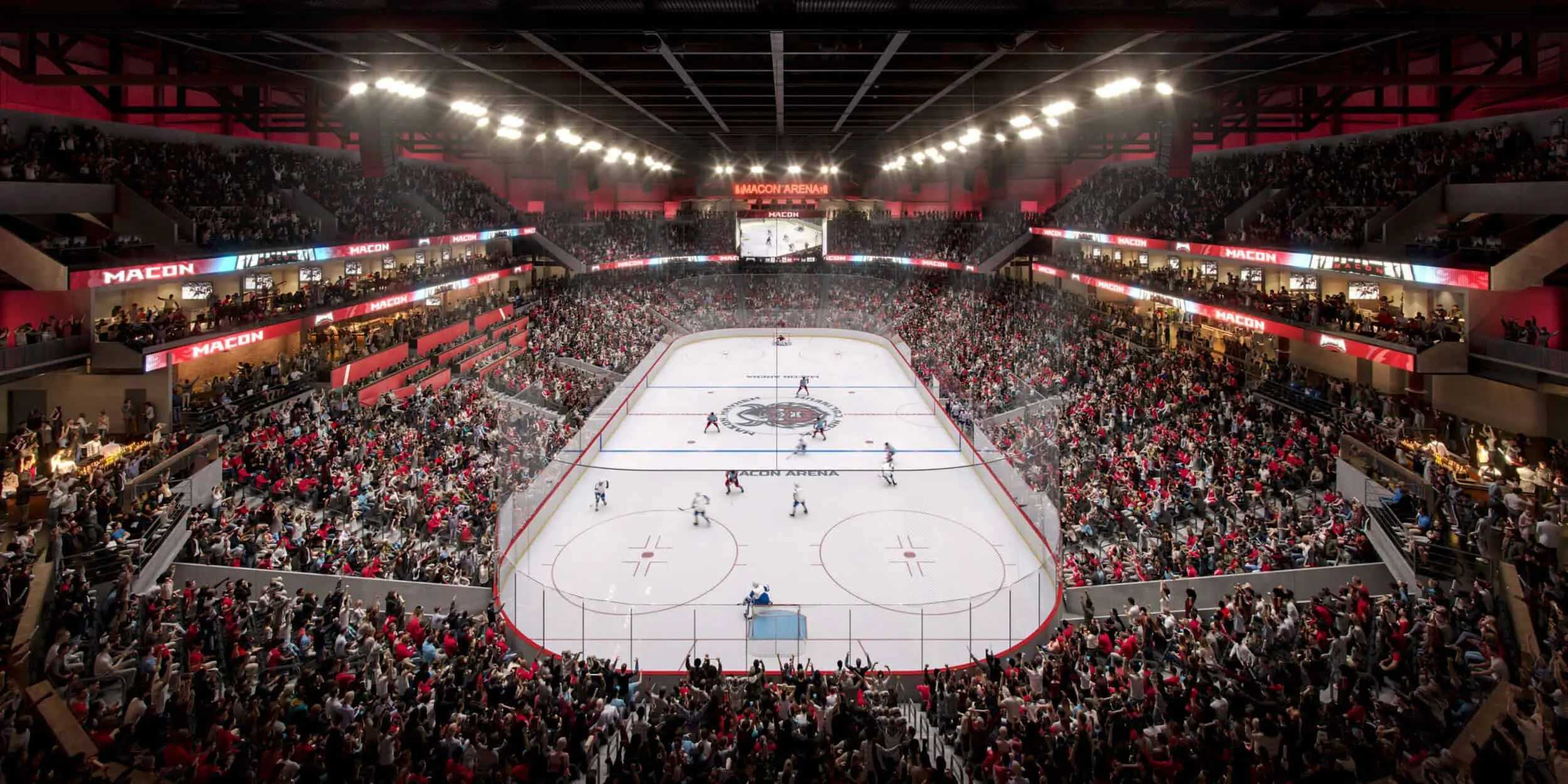Rendering of the arena set for hockey