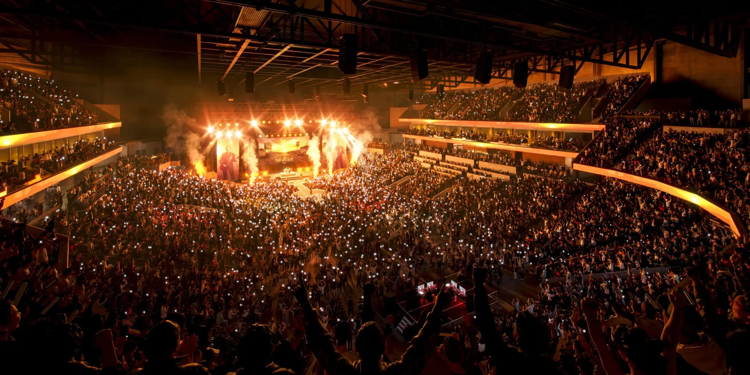 Rendering of a concert in the arena bowl
