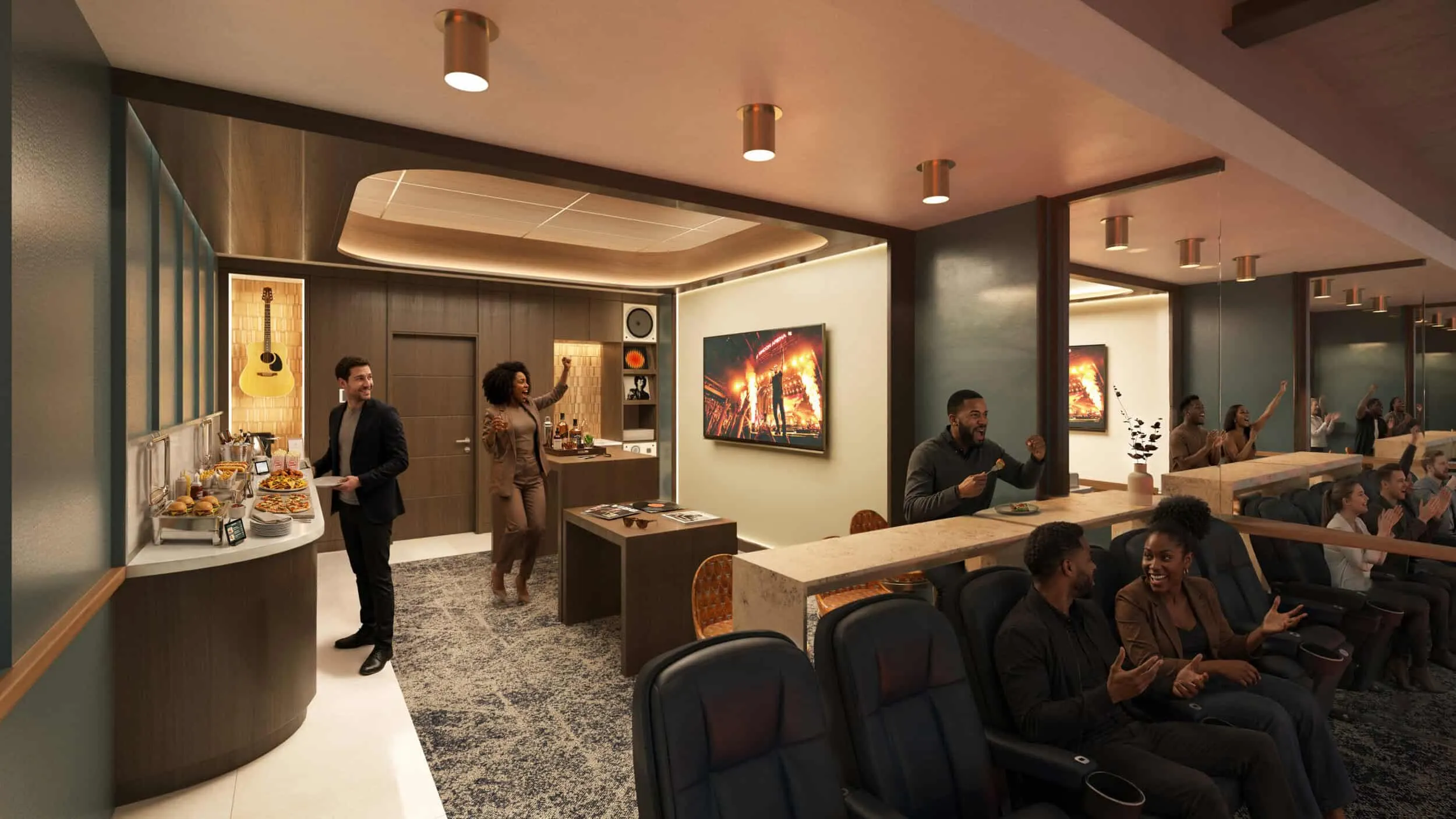 Rendering of a premium club lounge