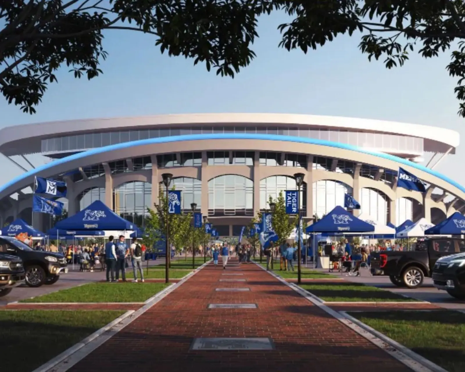 Rendering of the Tiger Lane entry walk toward the stadium