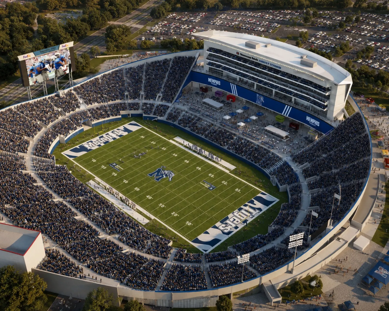 Aerial rendering of the full bowl on game day